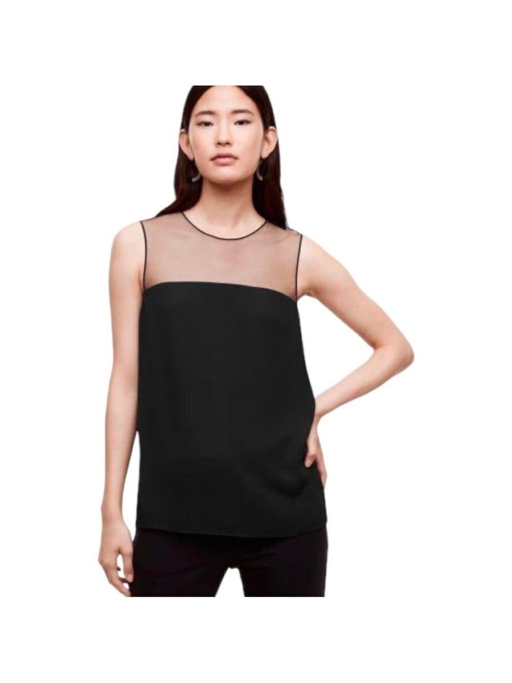 ** Babaton Lionel Black Sleeveless Blouse Size S